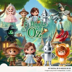 Kit Digital O Magico De Oz Baby Png Ilustracoes 3d Fofo 3