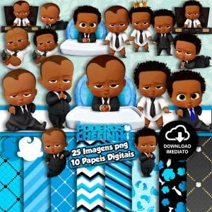 Kit Digital O Poderoso Chefinho Afro Imagens PNG Sem Fundo