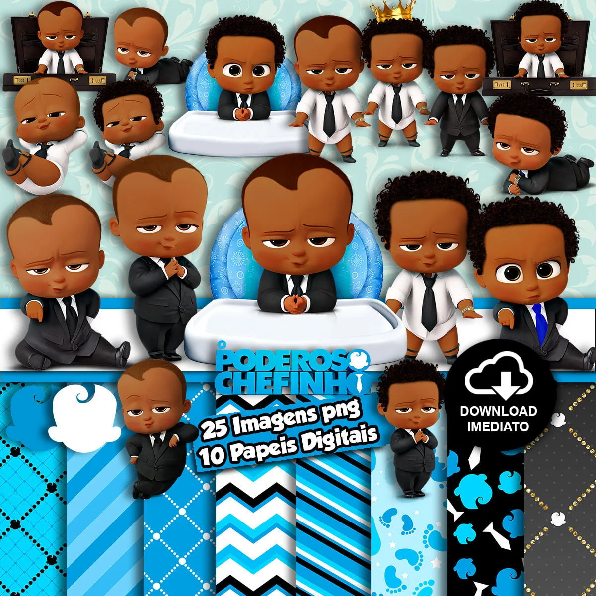 Kit Digital O Poderoso Chefinho Afro Imagens PNG Sem Fundo 1 Kit Digital O Poderoso Chefinho Afro Imagens PNG Sem Fundo