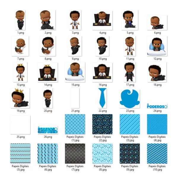 Kit Digital O Poderoso Chefinho Afro Imagens PNG Sem Fundo