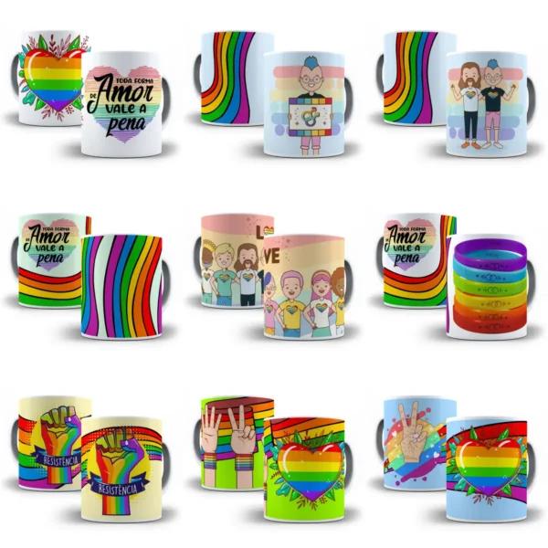 Kit Digital para Sublimação de Canecas - Amor e Carinho