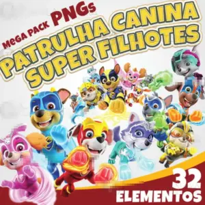 Kit Digital Patrulha Canina Filhotes para Cartonagem