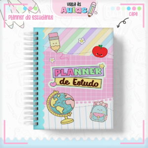 kit digital planner estudante feminino para encadernacao a5