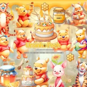Kit Digital Pooh 3d Png Scrapbooking E Papercraft