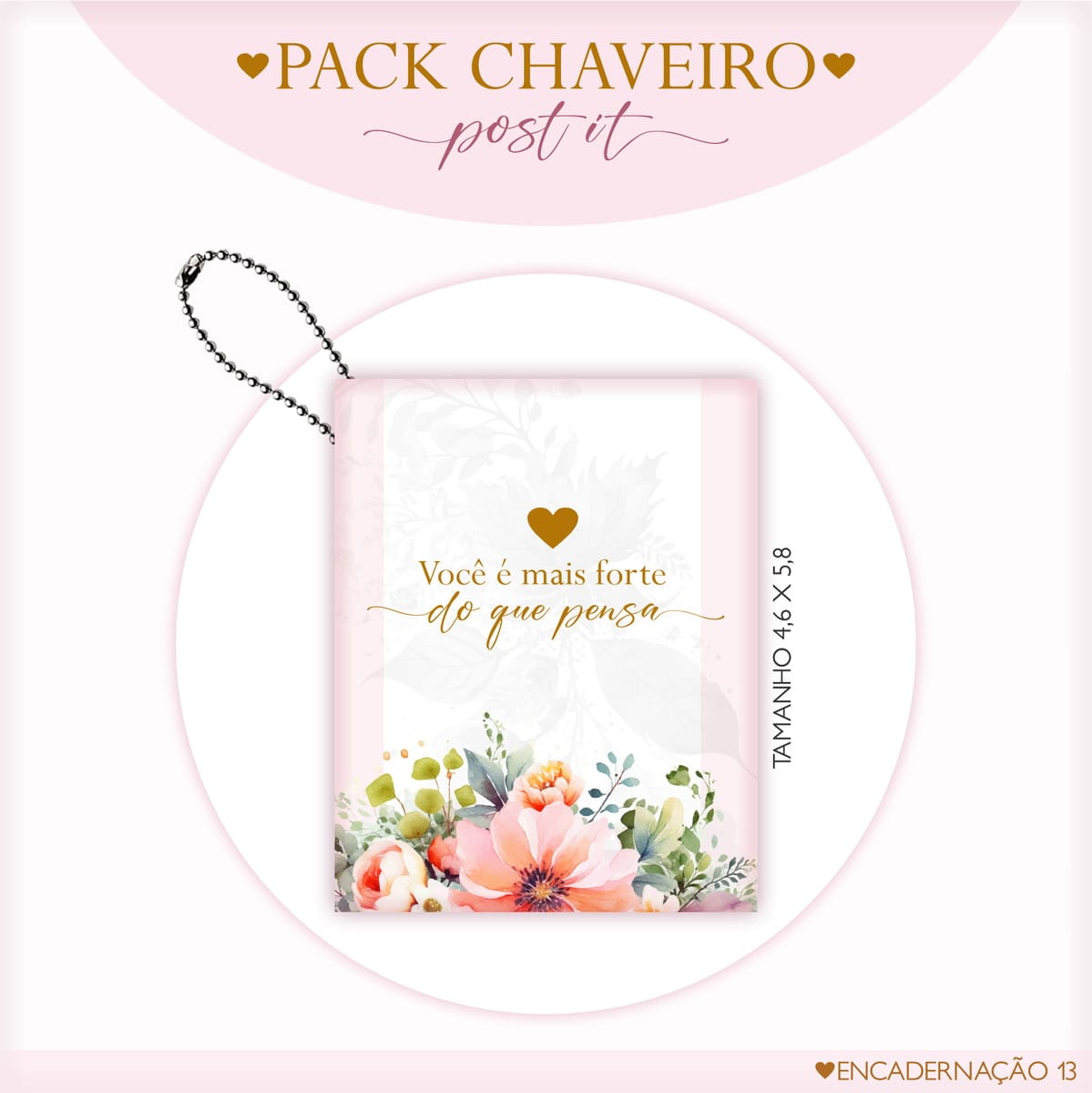 Kit Digital Post It Floral com 10 modelos PNG e PDF 2 Kit Digital Post It Floral com 10 modelos PNG e PDF - Imagem 2