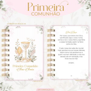 kit digital primeira comunhao menina para encadernacao