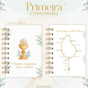 kit digital primeira comunhao menino para encadernacao