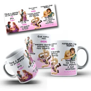 Kit Digital Rapunzel para Canecas - Tema Promessas de Amor