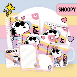Kit Digital Snoopy Rosa com Capas e Miolos para Agenda 2025 10 kit digital snoopy rosa com capas e miolos para agenda 2025