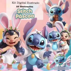 Kit Digital Stitch Ovo de Pascoa PNG Personalizado