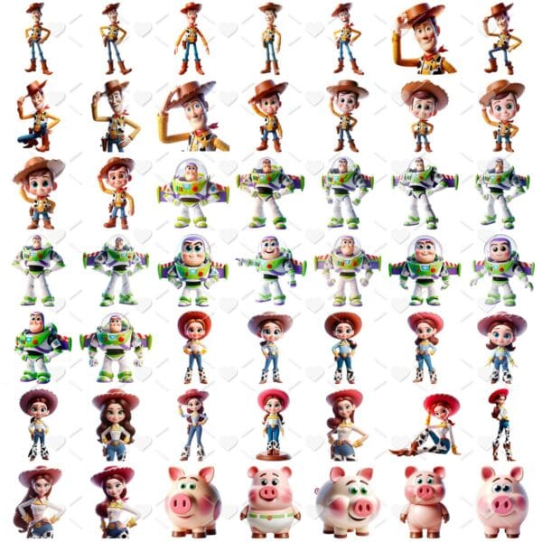 Kit Digital Toy Story Baby Png Ilustrações 3D Buzz Woody