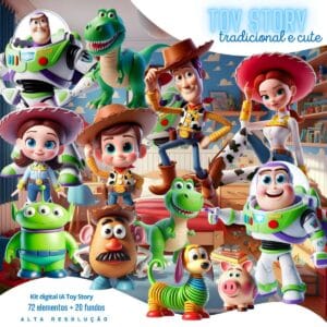 Kit Digital Toy Story Baby Png Ilustrações 3D Buzz Woody