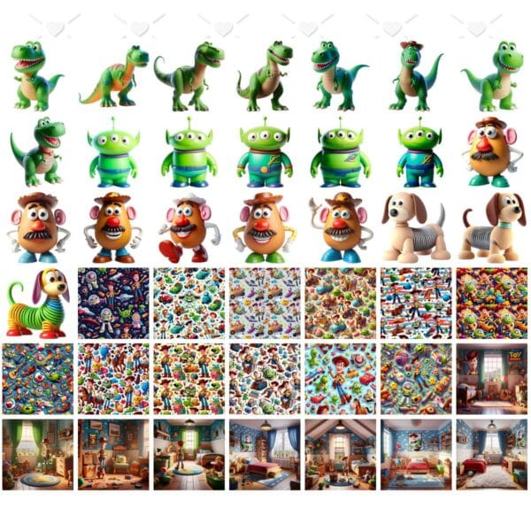 Kit Digital Toy Story Baby Png Ilustrações 3D Buzz Woody