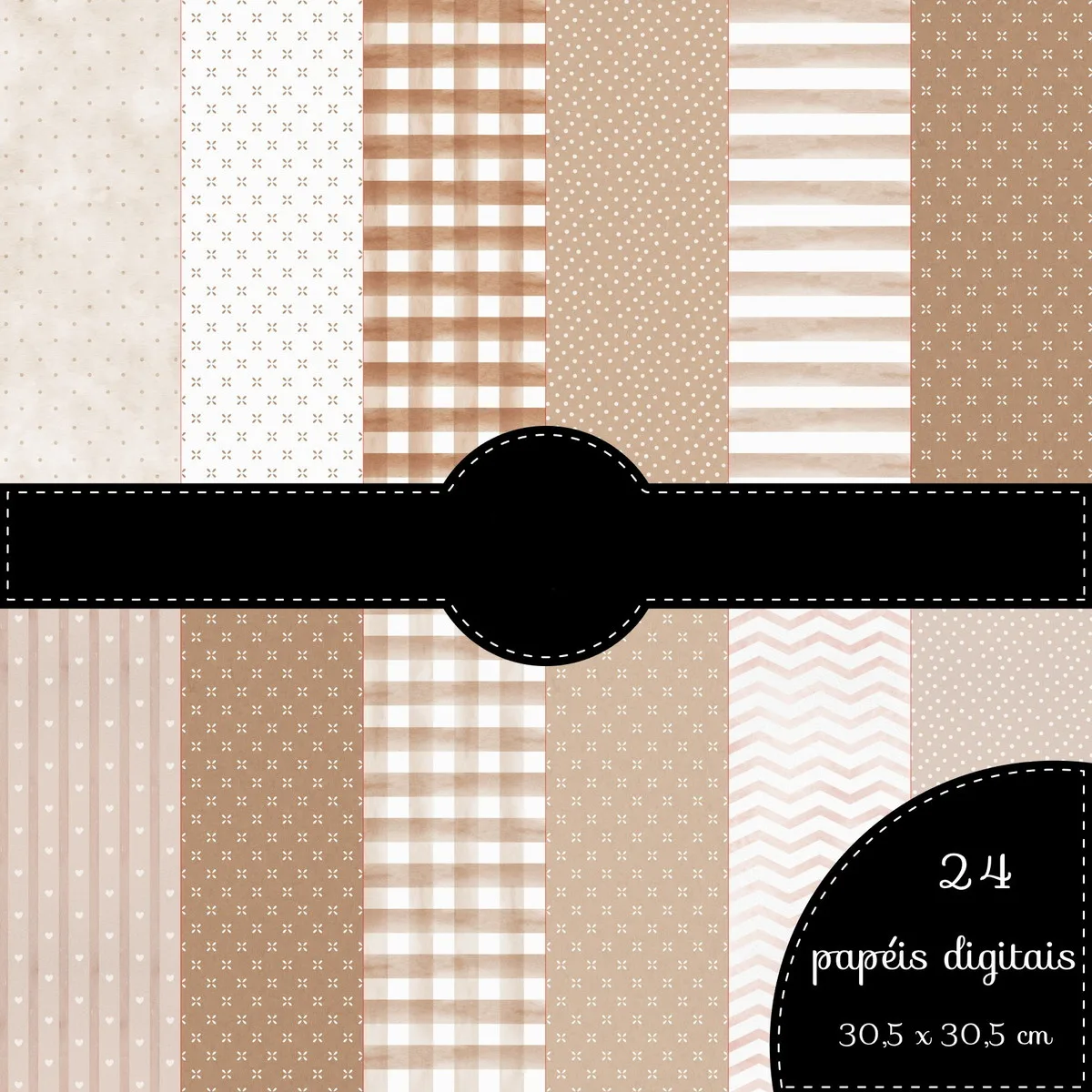 Kit Digital Ursinho Bege com Dourado Png 4 Kit Digital Ursinho Bege com Dourado Png