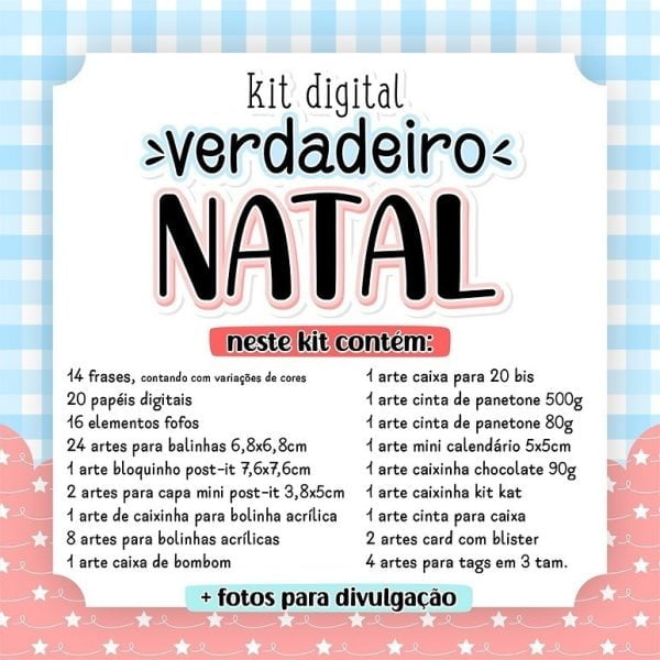 Kit Digital Verdedeiro Natal Fofo Cute Delicado Ilustrações