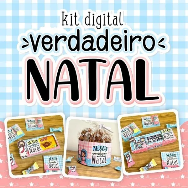 Kit Digital Verdedeiro Natal Fofo Cute Delicado Ilustrações