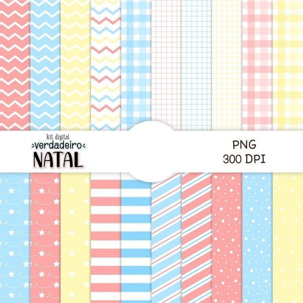 Kit Digital Verdedeiro Natal Fofo Cute Delicado Ilustrações