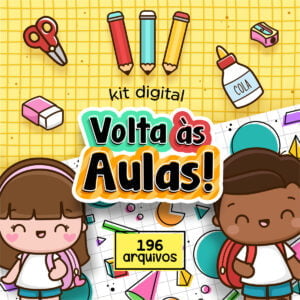 Kit Digital Volta Às Aulas Artes Ilustratas Menino e Menina