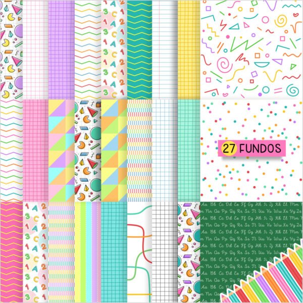 Kit Digital Volta Às Aulas Artes Ilustratas Menino e Menina