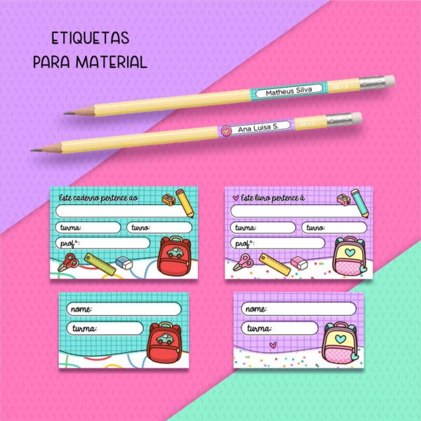 Kit Digital Volta Às Aulas Artes Ilustratas Menino e Menina
