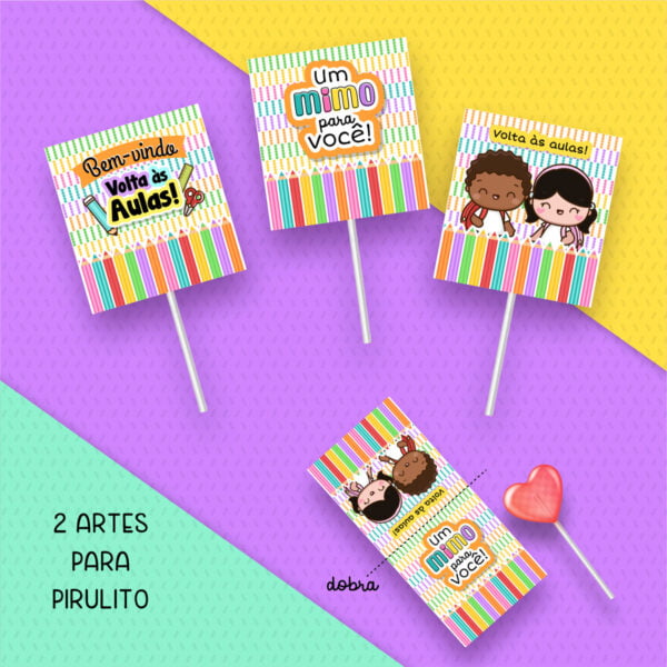 Kit Digital Volta Às Aulas Artes Ilustratas Menino e Menina