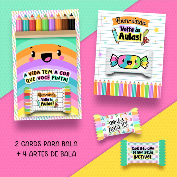 Kit Digital Volta Às Aulas Artes Ilustratas Menino e Menina