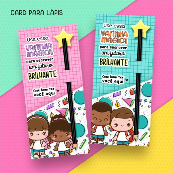 Kit Digital Volta Às Aulas Artes Ilustratas Menino e Menina