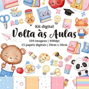 Kit Digital Volta As Aulas Elementos Escolares Em Png