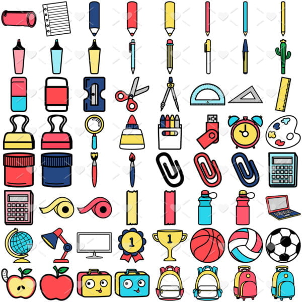 Kit Digital Volta As Aulas Escolar Clipartes Png + Brinde