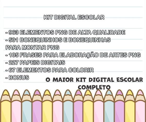 Kit Digital Volta As Aulas Escolar Clipartes Png + Brinde