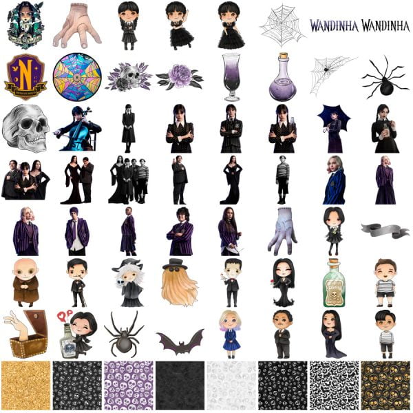 Kit Digital Wandinha Jenna Ortega Serie Filme Arquivo Png