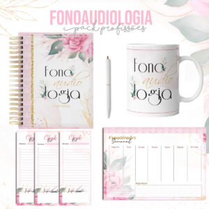 kit encadernacao fonoaudiologia com tema floral