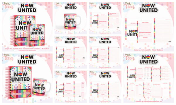 Kit Encadernação Teen Now United - Arquivo Digital