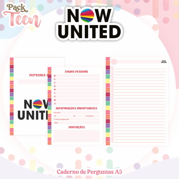 Kit Encadernação Teen Now United - Arquivo Digital