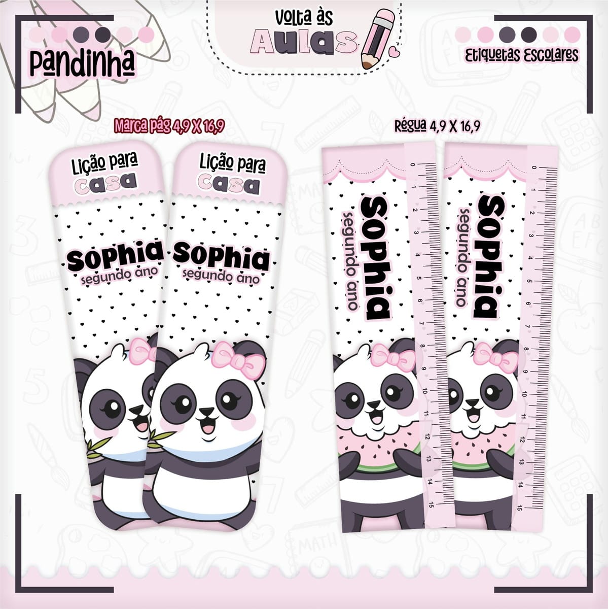 Kit Encadernação Tema Pandinha com Cadernos e Sublimação 4 Kit Encadernação Tema Pandinha com Cadernos e Sublimação - Imagem 4