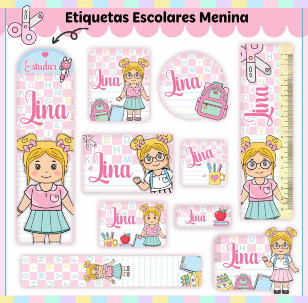 Kit Escolar Aluninhas - Arquivo Digital