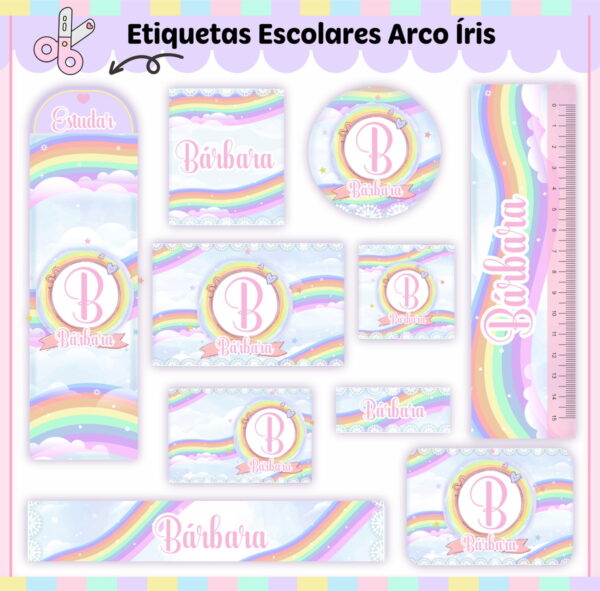 Kit Escolar Arco Íris - Arquivo Digital