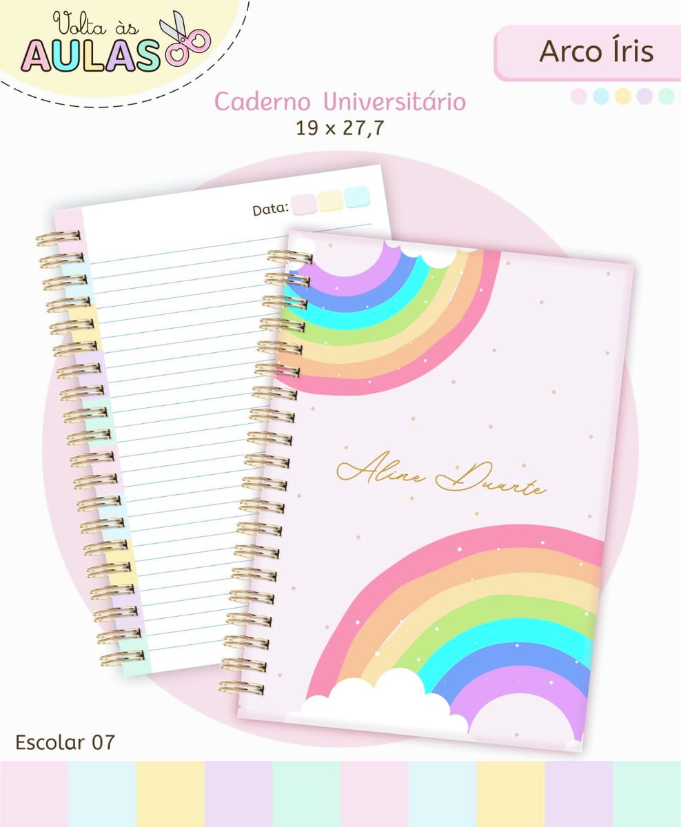 Kit Escolar Arco Iris Digital com Artes para Personalizar 2 Kit Escolar Arco Iris Digital com Artes para Personalizar - Imagem 2