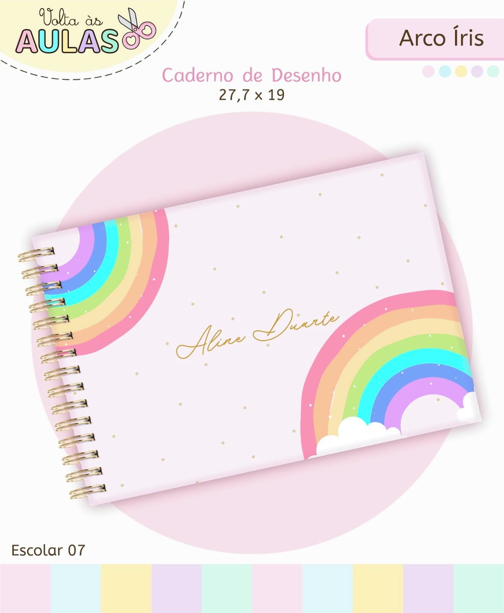 Kit Escolar Arco Iris Digital com Artes para Personalizar 3 Kit Escolar Arco Iris Digital com Artes para Personalizar - Imagem 3