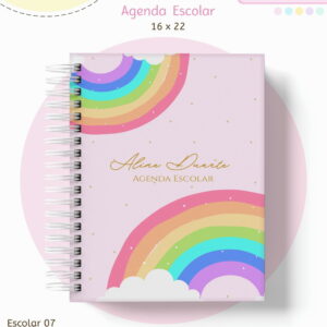 kit escolar arco iris digital com artes para personalizar