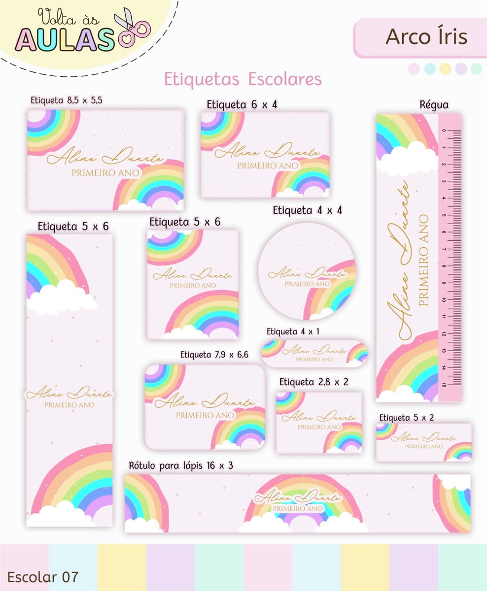 Kit Escolar Arco Iris Digital com Artes para Personalizar 4 Kit Escolar Arco Iris Digital com Artes para Personalizar - Imagem 4