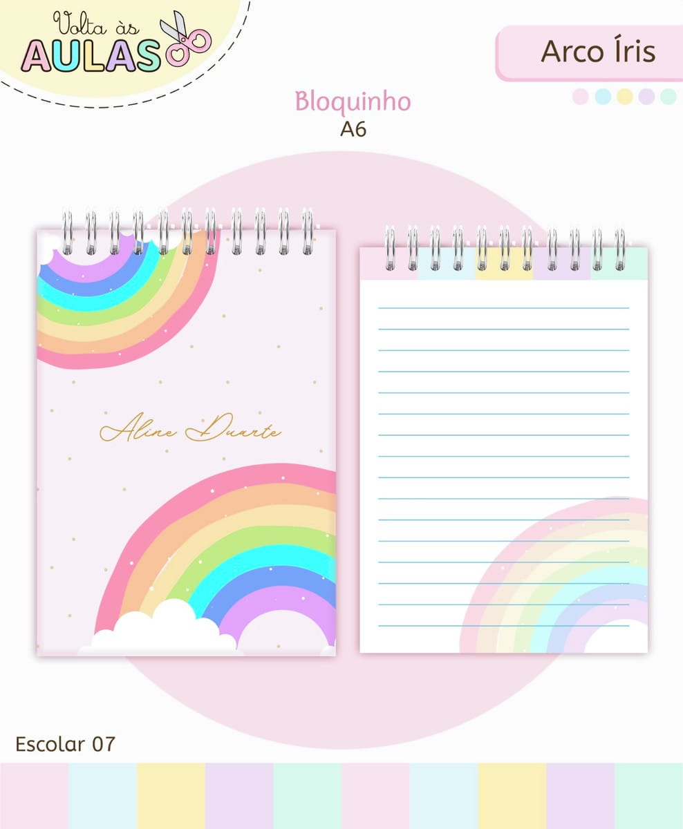 Kit Escolar Arco Iris Digital com Artes para Personalizar 5 Kit Escolar Arco Iris Digital com Artes para Personalizar - Imagem 5