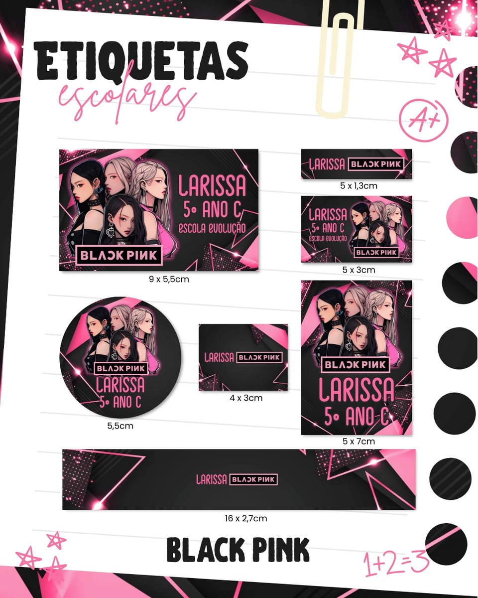 Kit Escolar Blackpink Arquivo Digital para Imprimir 3 Kit Escolar Blackpink Arquivo Digital para Imprimir - Imagem 3