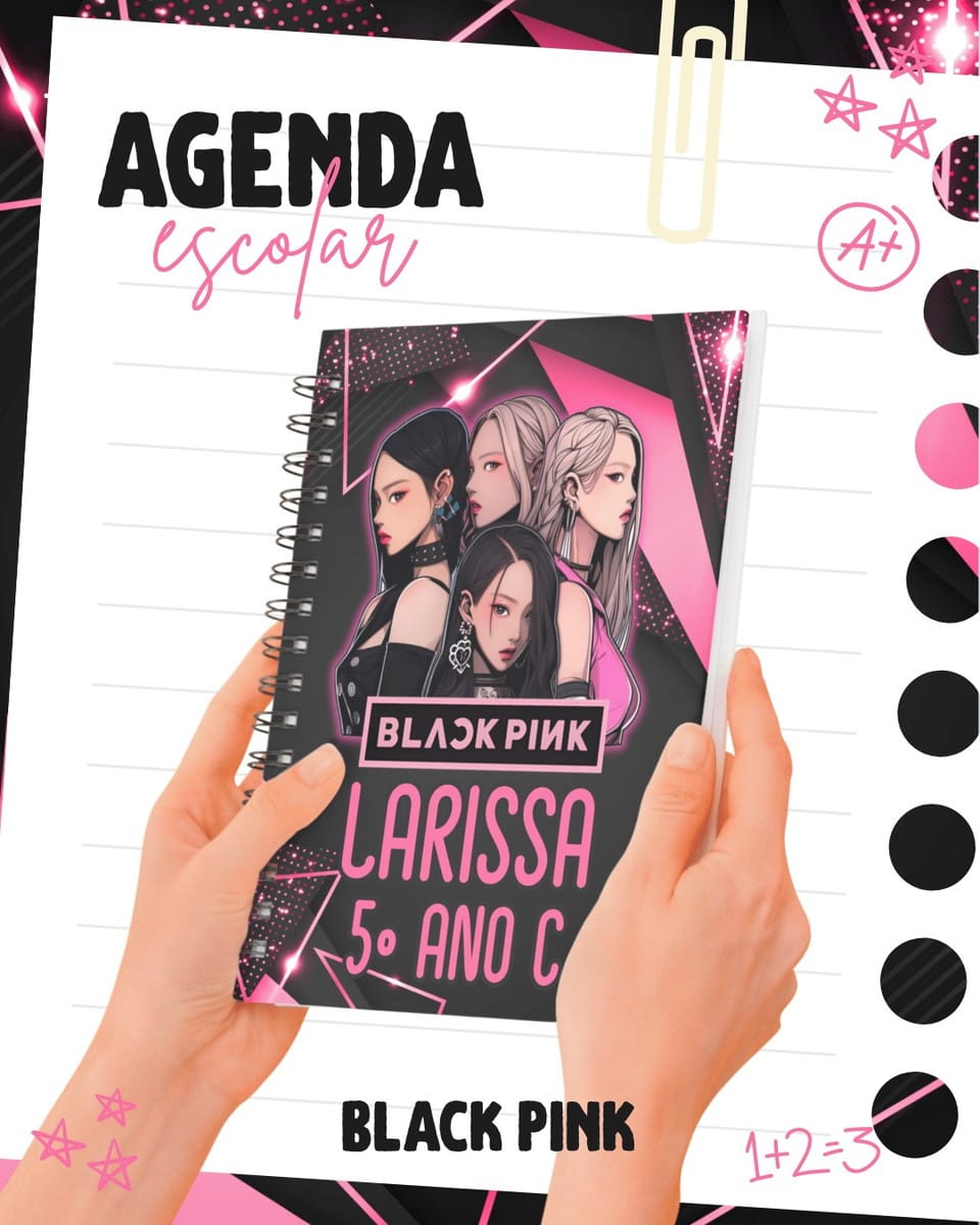 Kit Escolar Blackpink Arquivo Digital para Imprimir 1 Kit Escolar Blackpink Arquivo Digital para Imprimir