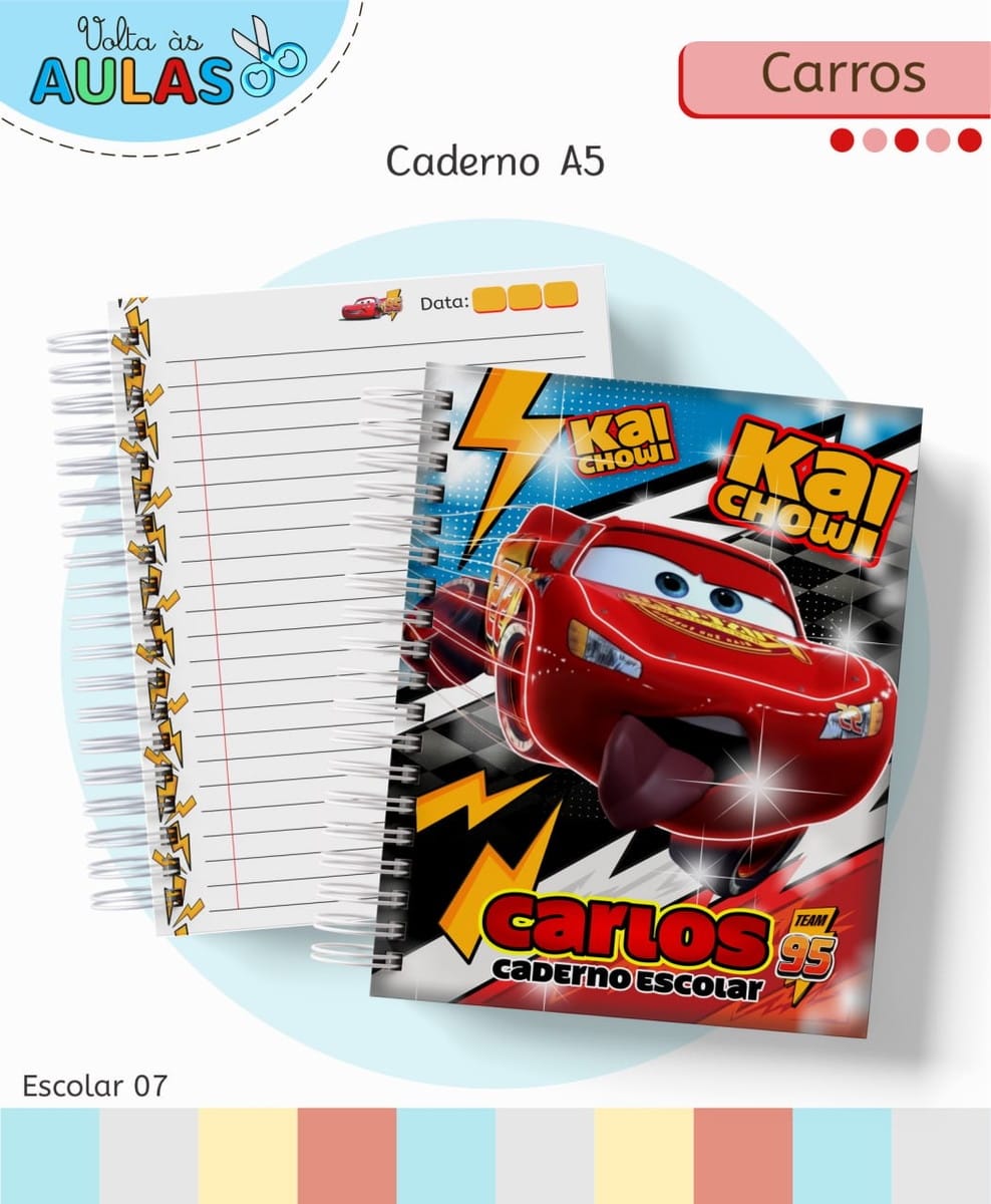 Kit Escolar Tema Carros Digital para Personalizar 2 Kit Escolar Tema Carros Digital para Personalizar - Imagem 2