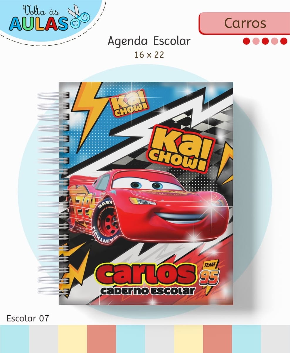 Kit Escolar Tema Carros Digital para Personalizar 1 Kit Escolar Tema Carros Digital para Personalizar