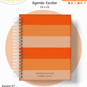 kit escolar digital laranja para papelaria personalizada