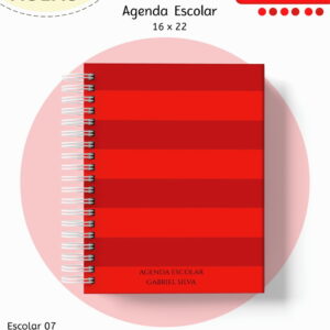 kit escolar digital neutro e vermelho para papelaria