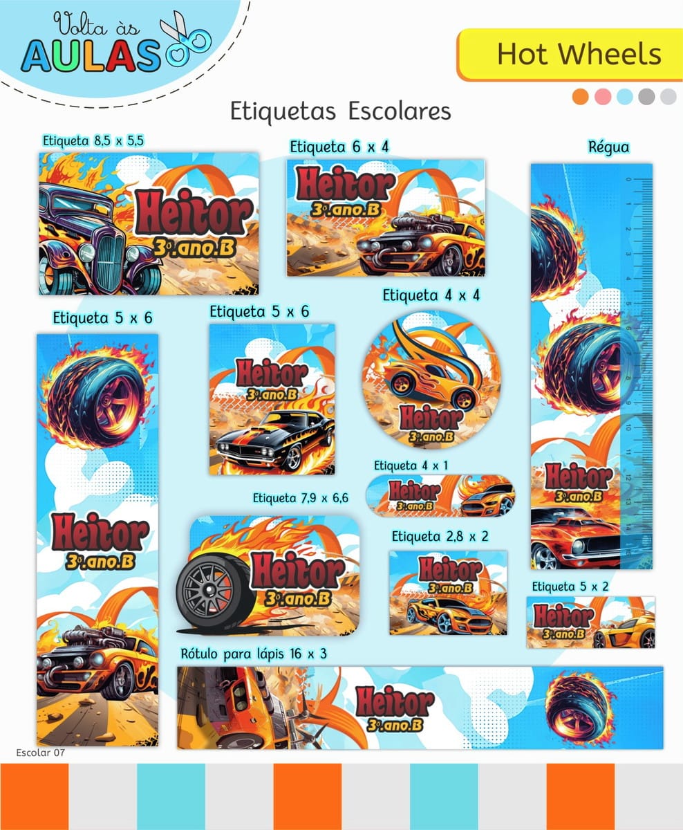 Kit Escolar Hot Wheels Para Imprimir Arquivo Digital 3 Kit Escolar Hot Wheels Para Imprimir Arquivo Digital - Imagem 3