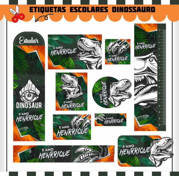 Kit Escolar Jurassic - Arquivo Digital